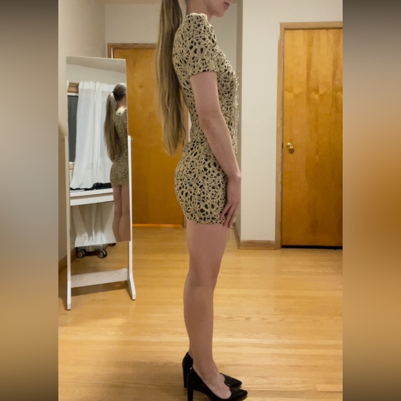 Gold & Black Marciano Party Dress - Picture 3 of 7